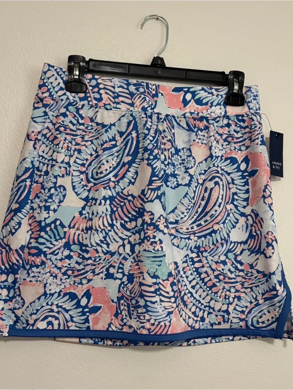 NWT Women's Crown & Ivy Athletic Activewear Workout Skort Skirt Paisley Golf Sm